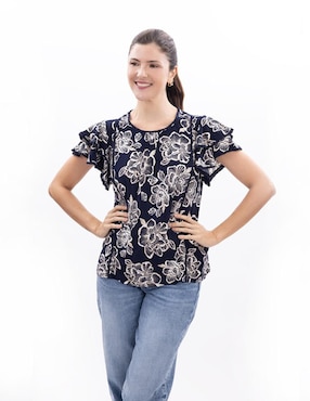 Blusa Nautica manga corta para mujer