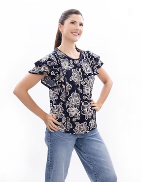 Blusa Nautica manga corta para mujer