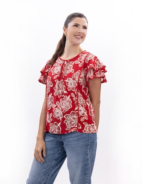 Blusa Nautica manga corta para mujer