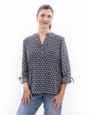 Blusa Nautica manga 3/4 para mujer