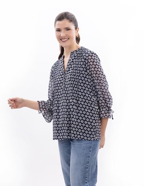 Blusa Nautica manga 3/4 para mujer