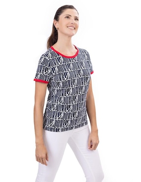 Playera manga corta Nautica cuello redondo para mujer