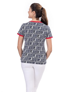 Playera manga corta Nautica cuello redondo para mujer