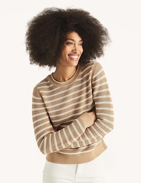 Suéter Nautica cuello redondo para mujer