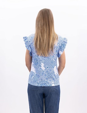 Playera manga corta Nautica cuello redondo para mujer