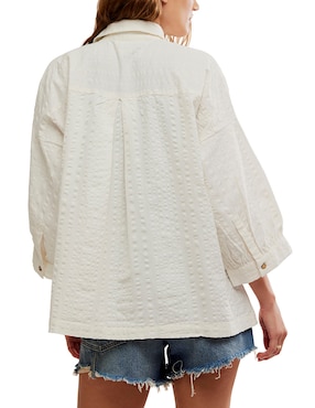 Blusa camisera Free People de algodón manga 3/4 para mujer