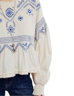 Blusa Free People manga larga para mujer