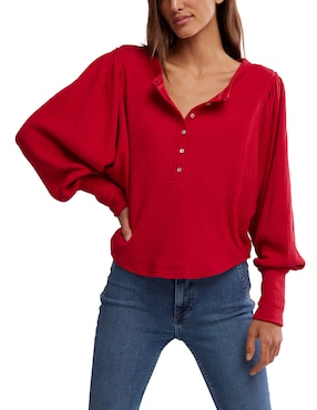 Blusa Free People manga larga para mujer