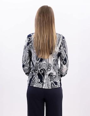 Blusa camisera Nautica manga 3/4 para mujer