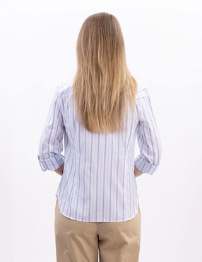 Camisa Nautica de algodón manga larga para mujer