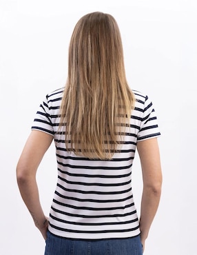 Playera manga corta Nautica cuello redondo para mujer