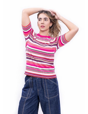Blusa Nautica manga al codo para mujer