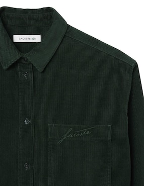 Sobrecamisa Lacoste de pana manga larga para mujer