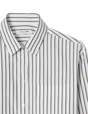 Camisa Lacoste de algodón manga larga para mujer