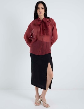 Blusa Kur.Kuma manga larga para mujer