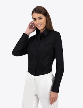 Camisa Nautica de algodón manga larga para mujer