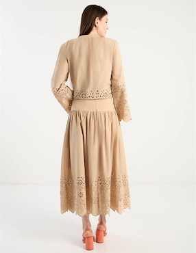 Falda midi Kur.Kuma de algodón con pretina
