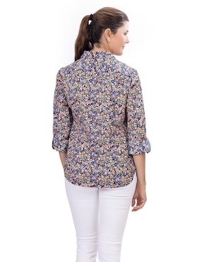Camisa Nautica de algodón manga larga para mujer