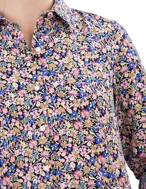 Camisa Nautica de algodón manga larga para mujer