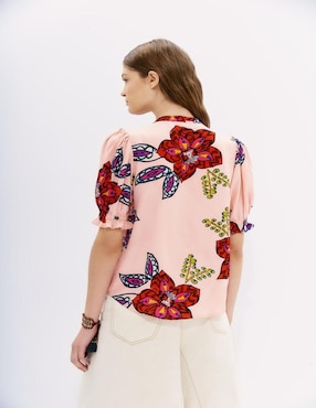 Blusa camisera Rapsodia manga corta para mujer
