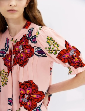 Blusa camisera Rapsodia manga corta para mujer