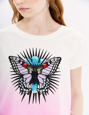 Playera manga corta Rapsodia cuello redondo para mujer