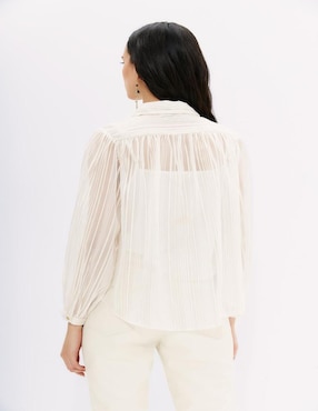 Blusa camisera Rapsodia manga larga para mujer