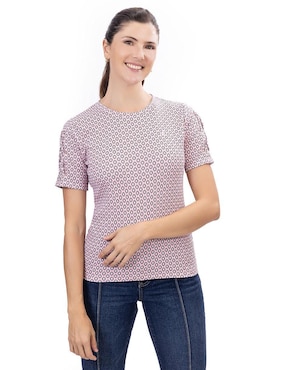 Playera manga corta Nautica cuello redondo para mujer
