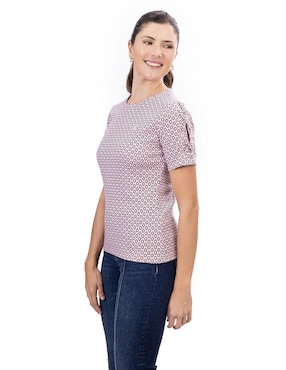 Playera manga corta Nautica cuello redondo para mujer