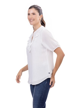 Blusa Nautica manga corta para mujer