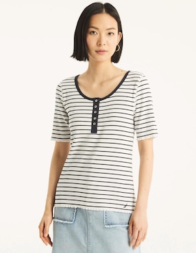 Playera Nautica cuello redondo para mujer