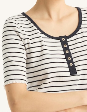 Playera Nautica cuello redondo para mujer