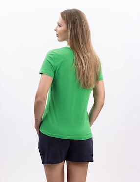 Playera manga corta Nautica Kiba cuello v para mujer