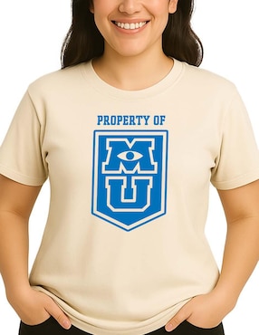 Playera manga corta Monsters University cuello redondo para mujer