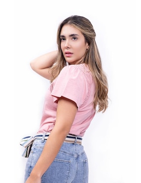 Playera manga corta Nautica Fall cuello redondo para mujer