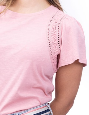 Playera manga corta Nautica Fall cuello redondo para mujer