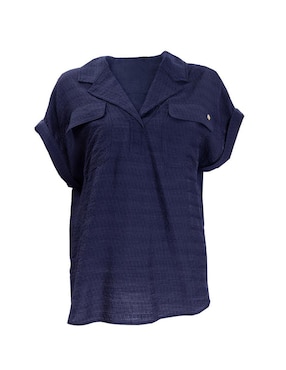 Blusa camisera Nautica manga corta para mujer