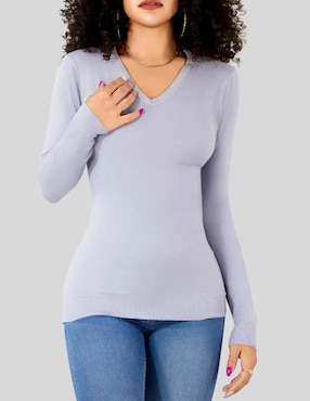 Suéter Malabis cuello v para mujer