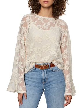 Blusa Sanctuary manga larga para mujer