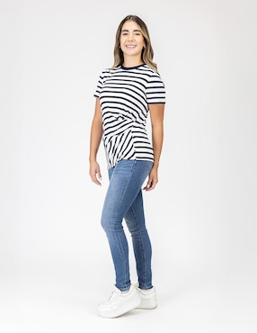 Blusa Nautica manga corta para mujer