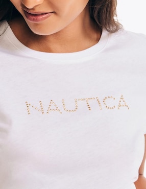 Playera manga corta Nautica Basi cuello redondo para mujer