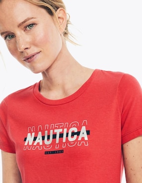Playera manga corta Nautica Kiba cuello redondo para mujer