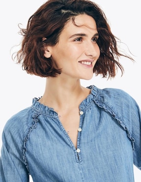 Blusa Nautica manga larga para mujer