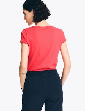Playera manga corta Nautica cuello redondo para mujer