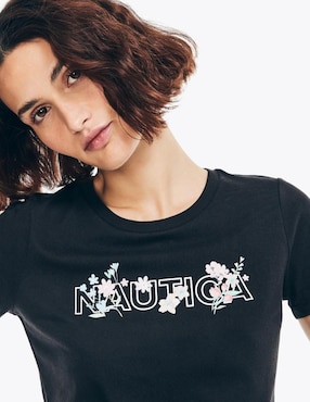 Playera manga corta Nautica cuello redondo para mujer