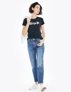 Playera manga corta Nautica cuello redondo para mujer