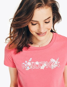 Playera manga corta Nautica cuello redondo para mujer