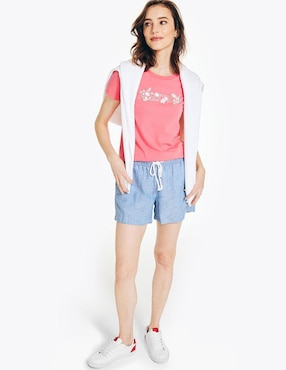 Playera manga corta Nautica cuello redondo para mujer