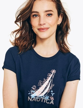 Playera manga corta Nautica ES 26 cuello redondo para mujer