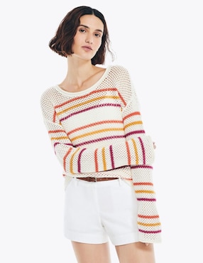 Suéter Nautica cuello redondo para mujer